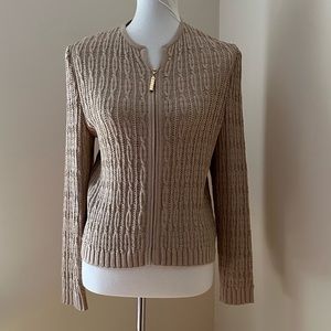 St John Collection knit zip cardigan